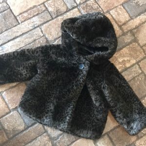 Gap faux fur girls dress coat